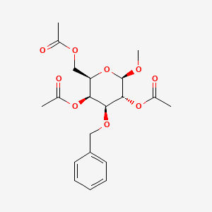 molecular formula C20H26O9 B3043243 [(2R,3S,4S,5R,6R)-3,5-二乙酰氧基-6-甲氧基-4-苯甲氧基氧杂环-2-基]甲基乙酸酯 CAS No. 81348-24-5