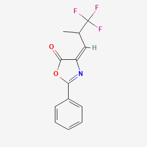 molecular formula C13H10F3NO2 B3043248 2-Phenyl-4-[2-(trifluoromethyl)propylidene]-5(4H)-oxazolone CAS No. 81619-00-3