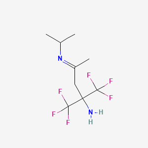 molecular formula C9H14F6N2 B3043255 4-氨基-2-异丙基亚氨基-5,5,5-三氟-4-(三氟甲基)戊烷 CAS No. 824954-60-1