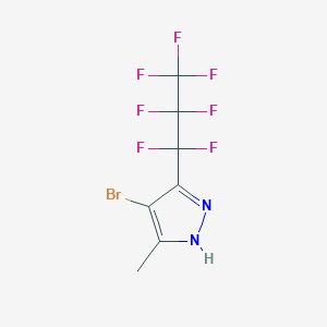 molecular formula C7H4BrF7N2 B3043258 4-Bromo-3-(heptafluoropropyl)-5-methyl-1H-pyrazole CAS No. 82633-48-5