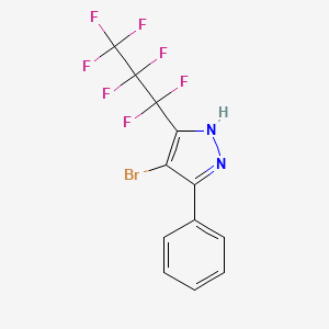 molecular formula C12H6BrF7N2 B3043259 4-bromo-3-(heptafluoropropyl)-5-phenyl-1H-pyrazole CAS No. 82633-52-1