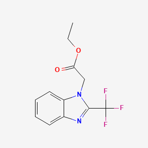 molecular formula C12H11F3N2O2 B3043263 乙酸[2-(三氟甲基)-1H-苯并咪唑-1-基]酯 CAS No. 82791-95-5