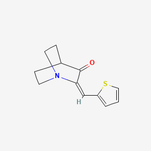 molecular formula C12H13NOS B3043270 (2E)-2-(thiophen-2-ylmethylidene)-1-azabicyclo[2.2.2]octan-3-one CAS No. 82955-33-7