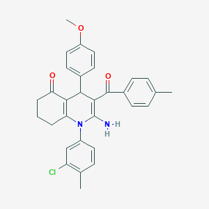 2-amino-1-(3-chloro-4-methylphenyl)-4-(4-methoxyphenyl)-3-(4-methylbenzoyl)-4,6,7,8-tetrahydroquinolin-5-one