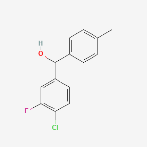 molecular formula C14H12ClFO B3043300 4-Chloro-3-fluoro-4'-methylbenzhydrol CAS No. 842140-55-0