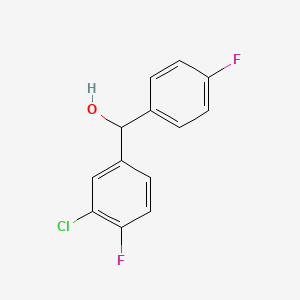 molecular formula C13H9ClF2O B3043315 (3-Chloro-4-fluorophenyl)(4-fluorophenyl)methanol CAS No. 844683-73-4