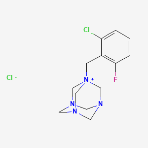 molecular formula C13H17Cl2FN4 B3043337 1-(2-Chloro-6-fluorobenzyl)-3,5,7-triaza-1-azoniatricyclo[3.3.1.1~3,7~]decane chloride CAS No. 848611-91-6