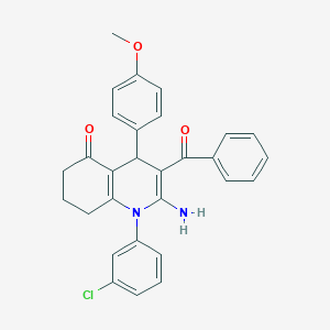 molecular formula C29H25ClN2O3 B304334 2-amino-3-benzoyl-1-(3-chlorophenyl)-4-(4-methoxyphenyl)-4,6,7,8-tetrahydroquinolin-5-one 