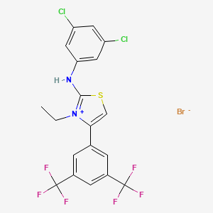 2-(3,5-Dichloroanilino)-4-[3,5-di(trifluoromethyl)phenyl]-3-ethyl-1,3-thiazol-3-ium bromide