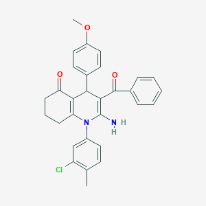 molecular formula C30H27ClN2O3 B304335 2-amino-3-benzoyl-1-(3-chloro-4-methylphenyl)-4-(4-methoxyphenyl)-4,6,7,8-tetrahydroquinolin-5-one 