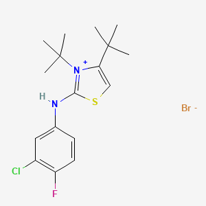 3,4-Di(tert-butyl)-2-(3-chloro-4-fluoroanilino)-1,3-thiazol-3-ium bromide