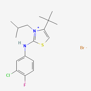 4-(Tert-butyl)-2-(3-chloro-4-fluoroanilino)-3-isobutyl-1,3-thiazol-3-ium bromide
