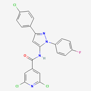 2,6-Dichloro-N-[3-(4-chlorophenyl)-1-(4-fluorophenyl)-1H-pyrazol-5-yl]isonicotinamide