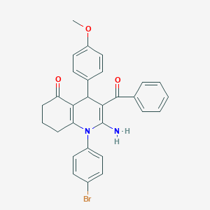 molecular formula C29H25BrN2O3 B304336 2-amino-3-benzoyl-1-(4-bromophenyl)-4-(4-methoxyphenyl)-4,6,7,8-tetrahydroquinolin-5-one 