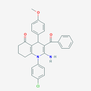 molecular formula C29H25ClN2O3 B304337 2-amino-3-benzoyl-1-(4-chlorophenyl)-4-(4-methoxyphenyl)-4,6,7,8-tetrahydroquinolin-5-one 