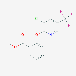 molecular formula C14H9ClF3NO3 B3043377 Methyl 2-{[3-chloro-5-(trifluoromethyl)pyridin-2-yl]oxy}benzoate CAS No. 852952-21-7