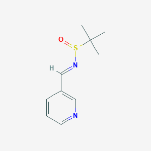 (R)-2-methyl-N-[(1E)-(pyridin-3-yl)methylidene]propane-2-sulfinamide