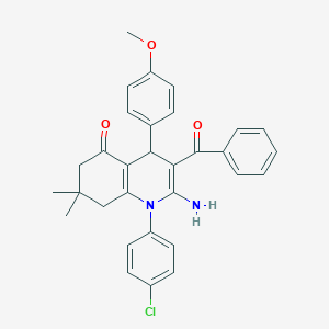 molecular formula C31H29ClN2O3 B304341 2-amino-3-benzoyl-1-(4-chlorophenyl)-4-(4-methoxyphenyl)-7,7-dimethyl-6,8-dihydro-4H-quinolin-5-one 