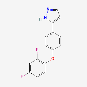molecular formula C15H10F2N2O B3043410 3-[4-(2,4-Difluorophenoxy)phenyl]-1H-pyrazole CAS No. 861213-56-1