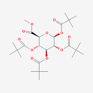 molecular formula C27H44O11 B3043427 methyl (2S,3S,4S,5R,6S)-3,4,5,6-tetrakis(2,2-dimethylpropanoyloxy)oxane-2-carboxylate CAS No. 86448-91-1
