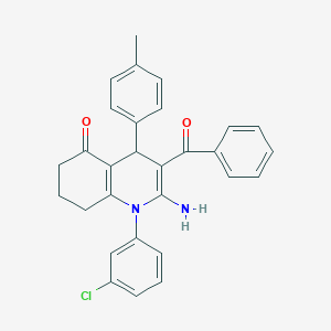 molecular formula C29H25ClN2O2 B304343 2-amino-3-benzoyl-1-(3-chlorophenyl)-4-(4-methylphenyl)-4,6,7,8-tetrahydroquinolin-5-one 