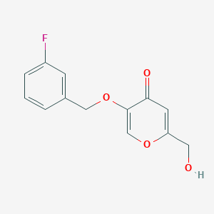 molecular formula C13H11FO4 B3043436 5-[(3-fluorobenzyl)oxy]-2-(hydroxymethyl)-4H-pyran-4-one CAS No. 865659-14-9
