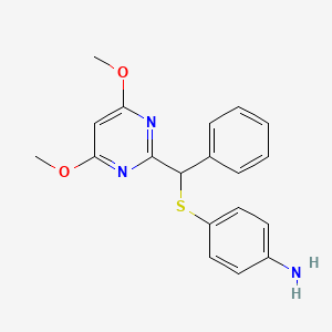 molecular formula C19H19N3O2S B3043448 4-[(4,6-Dimethoxypyrimidin-2-yl)-phenylmethyl]sulfanylaniline CAS No. 869652-38-0