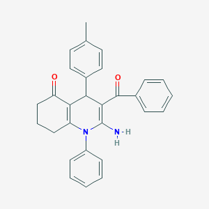 molecular formula C29H26N2O2 B304346 2-amino-3-benzoyl-4-(4-methylphenyl)-1-phenyl-4,6,7,8-tetrahydroquinolin-5-one 