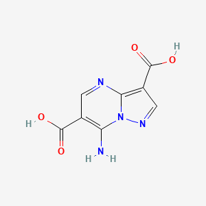 molecular formula C8H6N4O4 B3043477 7-Aminopyrazolo[1,5-a]pyrimidine-3,6-dicarboxylic acid CAS No. 874773-73-6