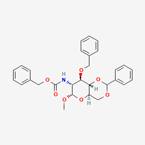 molecular formula C29H31NO7 B3043502 苄基 N-[(4aR,6S,7R,8R,8aS)-6-甲氧基-2-苯基-8-苯甲氧基-4,4a,6,7,8,8a-六氢吡喃并[3,2-d][1,3]二氧杂环-7-基]氨基甲酸酯 CAS No. 87907-34-4