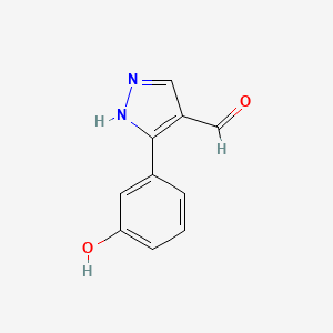 molecular formula C10H8N2O2 B3043505 3-(3-Hydroxyphenyl)-1H-pyrazole-4-carboxaldehyde CAS No. 879996-60-8