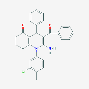 molecular formula C29H25ClN2O2 B304356 2-amino-3-benzoyl-1-(3-chloro-4-methylphenyl)-4-phenyl-4,6,7,8-tetrahydroquinolin-5-one 