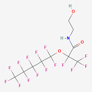 molecular formula C10H6F15NO3 B3043569 2,3,3,3-tetrafluoro-N-(2-hydroxyethyl)-2-(1,1,2,2,3,3,4,4,5,5,5-undecafluoropentoxy)propanamide CAS No. 886762-15-8