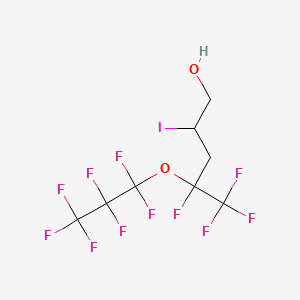 molecular formula C8H6F11IO2 B3043572 4,5,5,5-四氟-4-（七氟丙-1-氧基）-2-碘戊-1-醇 CAS No. 886762-19-2