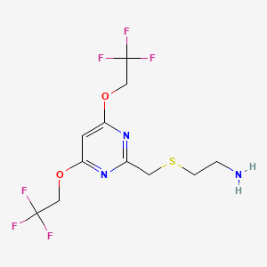 molecular formula C11H13F6N3O2S B3043575 2-[[4,6-Bis(2,2,2-trifluoroethoxy)pyrimidin-2-yl]methylsulfanyl]ethanamine CAS No. 886762-30-7