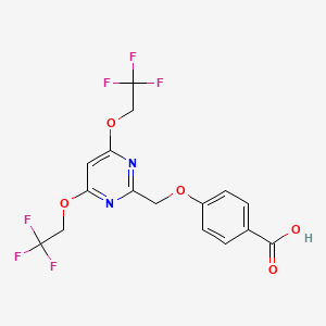 molecular formula C16H12F6N2O5 B3043579 4-[[4,6-bis(2,2,2-trifluoroethoxy)pyrimidin-2-yl]methoxy]benzoic Acid CAS No. 886762-34-1