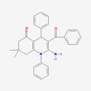 molecular formula C30H28N2O2 B304360 2-amino-3-benzoyl-7,7-dimethyl-1,4-diphenyl-6,8-dihydro-4H-quinolin-5-one 