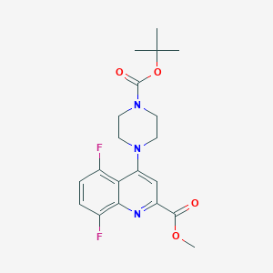 Methyl 5,8-difluoro-4-(4-{[(2-methyl-2-propanyl)oxy]carbonyl}-1-piperazinyl)-2-quinolinecarboxylate
