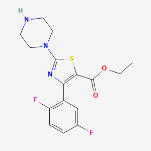 Ethyl 4-(2,5-difluorophenyl)-2-piperazin-1-yl-1,3-thiazole-5-carboxylate