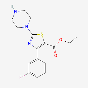 Ethyl 4-(3-fluorophenyl)-2-piperazin-1-yl-1,3-thiazole-5-carboxylate