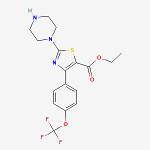 Ethyl 2-piperazin-1-yl-4-[4-(trifluoromethoxy)phenyl]-1,3-thiazole-5-carboxylate