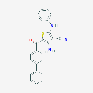 molecular formula C24H17N3OS B304361 4-Amino-5-(biphenyl-4-ylcarbonyl)-2-(phenylamino)thiophene-3-carbonitrile 