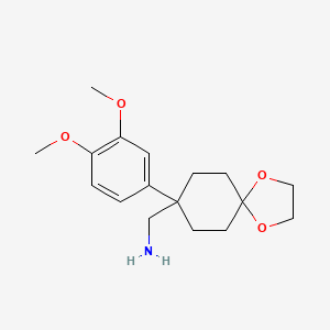 molecular formula C17H25NO4 B3043634 1-[8-(3,4-Dimethoxyphenyl)-1,4-dioxaspiro[4.5]dec-8-yl]methanamine CAS No. 887978-91-8