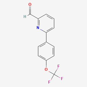 molecular formula C13H8F3NO2 B3043635 6-[4-(Trifluoromethoxy)phenyl]-2-pyridinecarbaldehyde CAS No. 887979-25-1