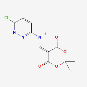 molecular formula C11H10ClN3O4 B3043638 5-{[(6-Chloropyridazin-3-yl)amino]methylidene}-2,2-dimethyl-1,3-dioxane-4,6-dione CAS No. 88820-49-9