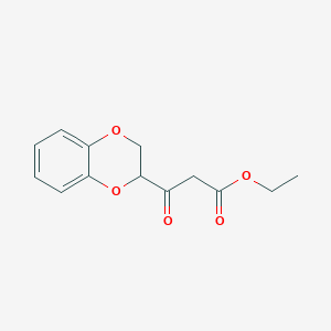 molecular formula C13H14O5 B3043641 Ethyl 3-(1,4-Benzodioxan-2-yl)-3-oxopropanoate CAS No. 889955-17-3