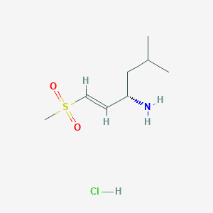 molecular formula C8H18ClNO2S B3043644 (E)-(3S)-3-Amino-5-methyl-1-(methylsulphonyl)hex-1-ene hydrochloride CAS No. 890660-04-5