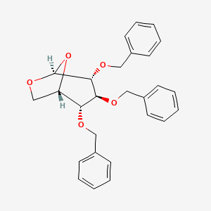 molecular formula C27H28O5 B3043646 (1S,2R,3S,4R,5S)-2,3,4-tris(phenylmethoxy)-6,8-dioxabicyclo[3.2.1]octane CAS No. 89157-97-1