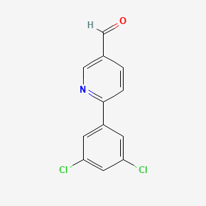 molecular formula C12H7Cl2NO B3043672 6-(3,5-二氯苯基)烟醛 CAS No. 898796-01-5