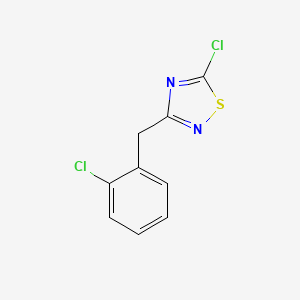 molecular formula C9H6Cl2N2S B3043690 5-Chloro-3-[(2-chlorophenyl)methyl]-1,2,4-thiadiazole CAS No. 90418-15-8